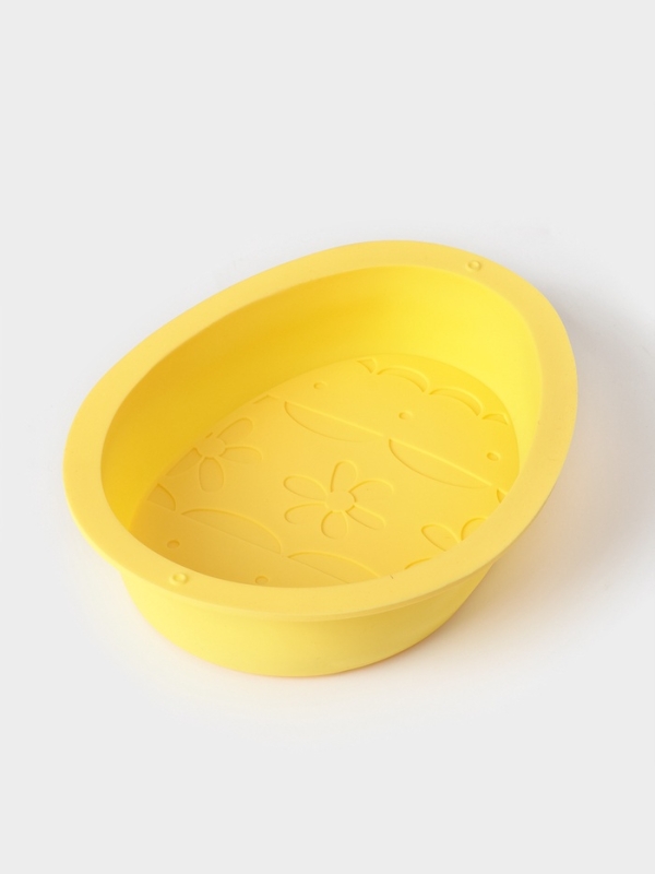 Форма для выпечки Доляна &laquo;Пасхальное яйцо&raquo;, 20,5&times;15,7&times;4,4 см, силикон, жёлтая