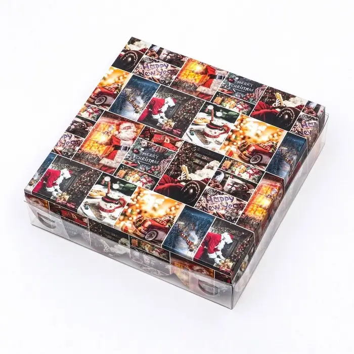 Коробка для печенья, кондитерская новогодняя упаковка, &laquo;Прекрасный вечер&raquo;, 12&times;12&times;3 см