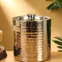 Ведро для льда с крышкой "Серебро" нержавеющая сталь 14,5х14,5х18 см