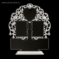 Фоторамка пластик на 6 фото 10х15 см, 13х13 см, 10х10 см "Семейное древо" белая 56х44,5 см