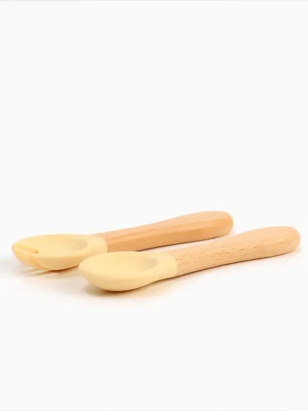 Тарелка детская секционная с ложкой и вилкой, 3 секции, розовый, Mum&Baby