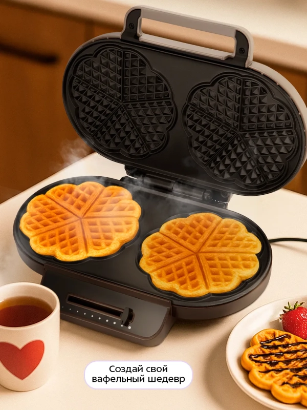 Вафельница электрическая для венских вафель КТ-3637 1200 Вт