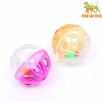 Шарик для кошек "Веселая семейка" с пластиковыми шариками внутри, 4,2 см, фасовка 40 шт
