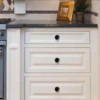 Ручка кнопка ТУНДРА PK036BL, черная, 8 шт TMP