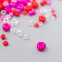 Бисер стекло 6/0 - 15/0 "Ассорти красное" d=1,5-4 мм, н-р 10гр