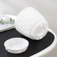 Горшок с поддоном &laquo;Камни&raquo;, 1,4 л, белый