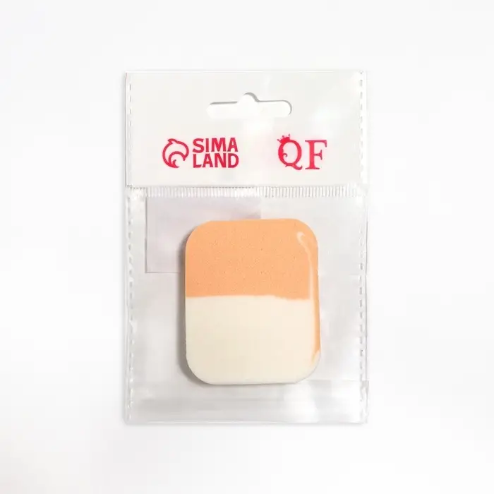 Спонж для макияжа, 5.5&times;4.5 см, белый, бежевый