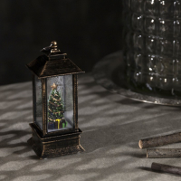 Светодиодная фигура &laquo;Ёлка в фонаре&raquo; 5 &times; 12 &times; 5 см, пластик, батарейки AG13х3, свечение тёплое белое