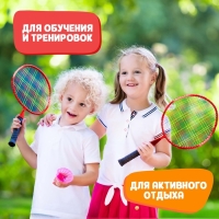 Набор для бадминтона ONLYTOP &laquo;Пони&raquo;: 2 ракетки 44 см, 2 волана, мяч, чехол, цвет красный