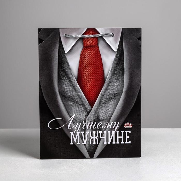 Пакет подарочный ламинированный вертикальный, упаковка, &laquo;Лучшему мужчине&raquo;, MS 18 х 23 х 8 см