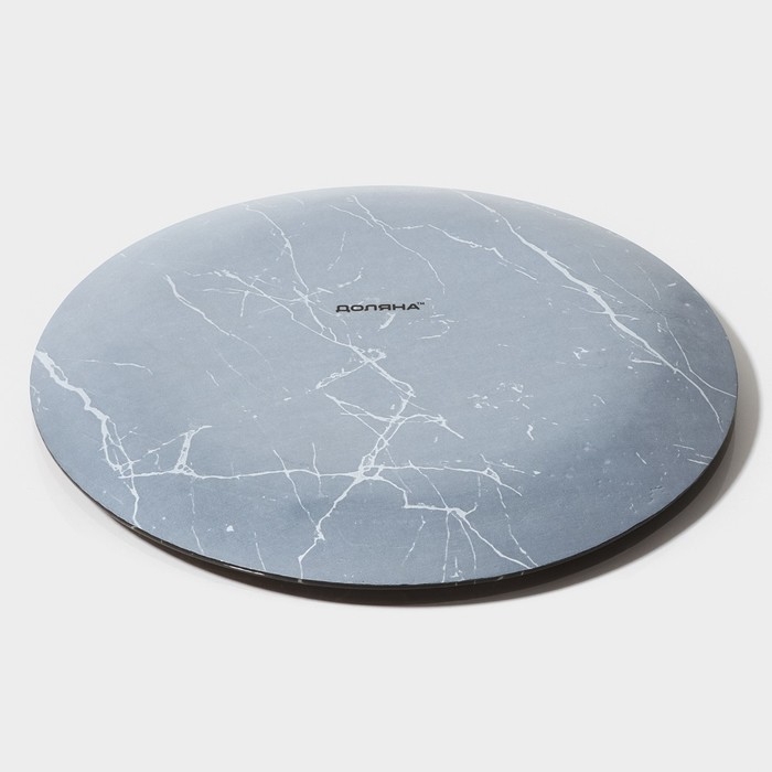 Тарелка стеклянная Доляна &laquo;Марбл чёрный&raquo;, d=17,7 см, цвет чёрный