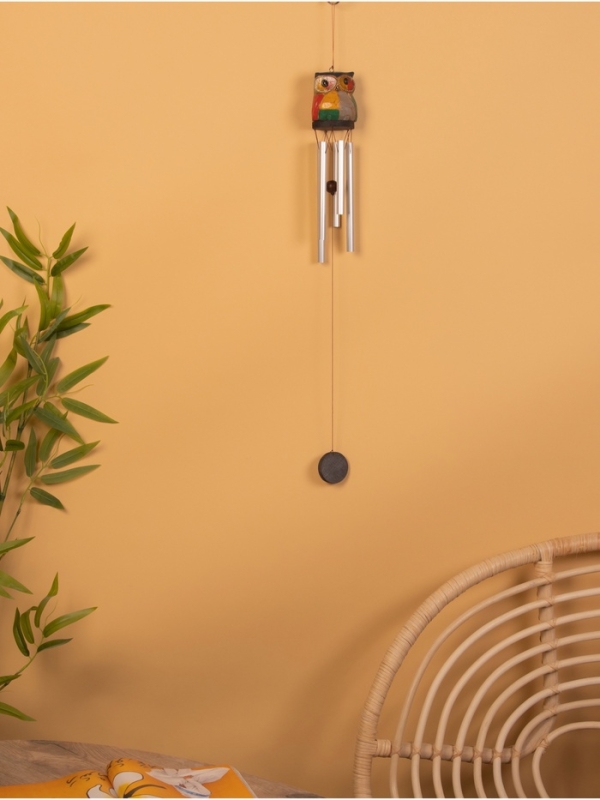 Музыка ветра "Совёнок" дерево, алюминий, 8х8х80 см,