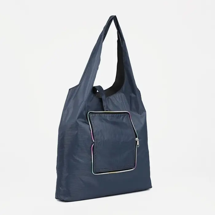 Сумка хозяйственная на кнопке, складная, цвет серый