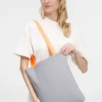 Шопер B4, серый с оранжевыми ручками