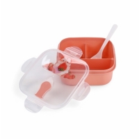 Ланч-бокс с клапаном, 3 секции, "Хомячок", 14 х 14 х 5 см