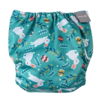 Многоразовый подгузник &laquo;Зайка&raquo;, 3-15 кг, цвет зеленый, Крошка Я