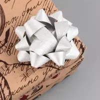 Бант - звезда №7.5, фасовка 8 шт., с блестками, МИКС