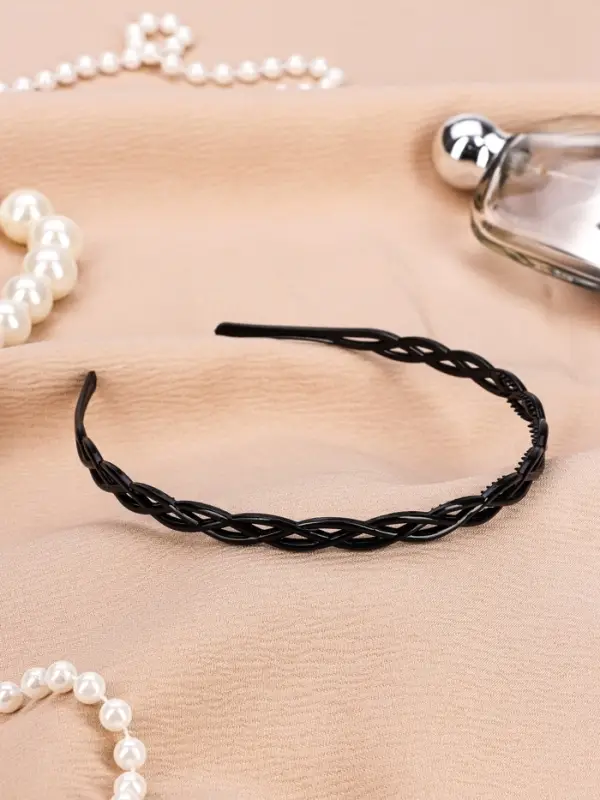 Ободок для волос "Классика галант" плетение, 0,9 см, чёрный