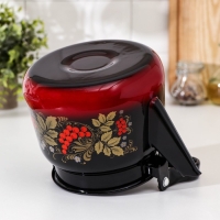 Чайник эмалированный &laquo;Рябина&raquo;, 2,3 л, цвет красно-чёрный, деколь МИКС