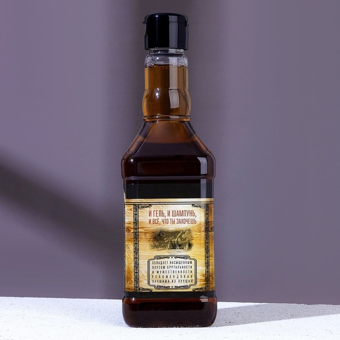 Гель для душа во флаконе виски &laquo;На удачу&raquo;, 500 мл, аромат древесный с пряными нотами, Новый Год