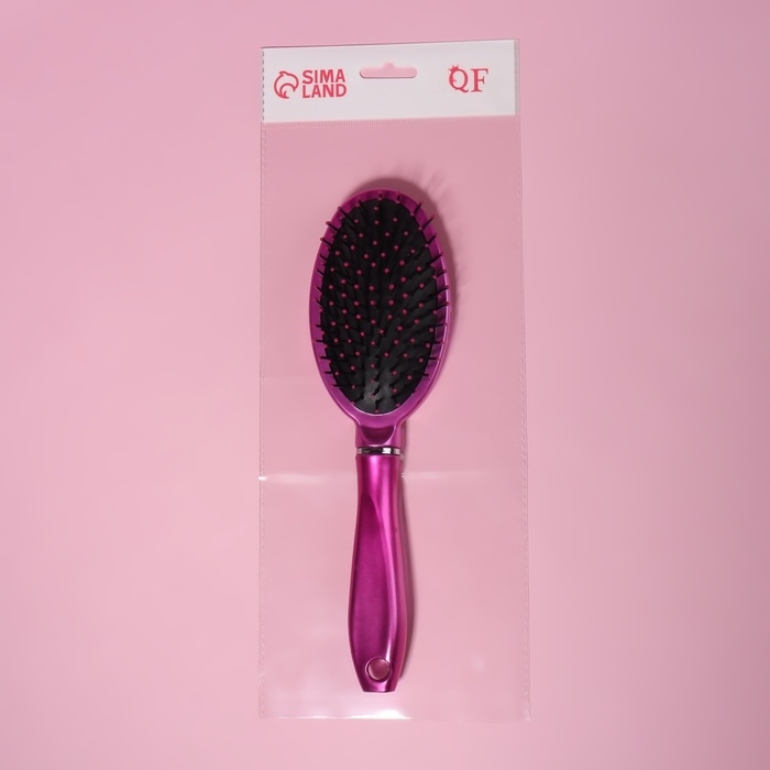 Расчёска массажная, 7,5 &times; 24 см, цвет малиновый