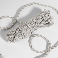 Шнур витой, d = 8 мм, 9 &plusmn; 1 м, цвет серебряный