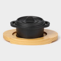 Кастрюля чугунная на подставке Volcano, 13&times;10&times;7,5 см, цвет чёрный