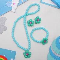 Набор детский &laquo;Выбражулька&raquo; 3 предмета: клипсы, кулон, браслет, цветок ромашки, цвета МИКС