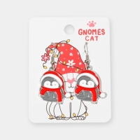 Новый год! Серьги &laquo;Новогодние&raquo; пингвин в колпаке, цветные в серебре