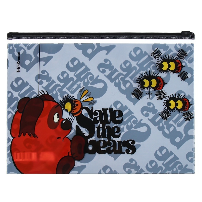 Папка-конверт на ZIP-молнии B5, 160 мкм, ErichKrause "Винни-Пух", микс