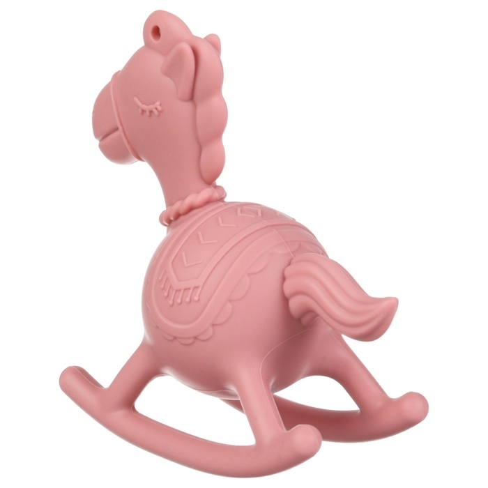 Игрушка - прорезыватель силиконовый с погремушкой &laquo;Лошадка&raquo;, цвет розовый, Крошка Я