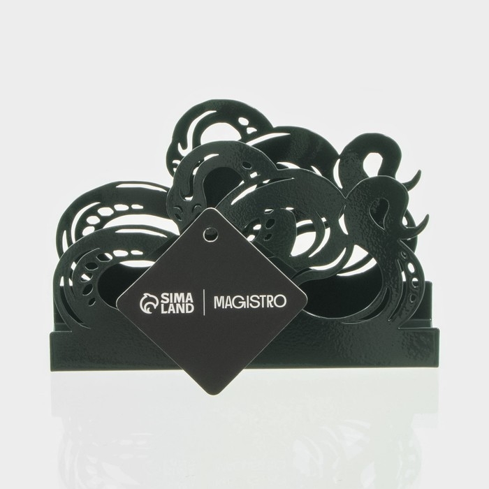 Салфетница Magistro &laquo;Змея&raquo;, 14&times;4&times;9 см, цвет зелёный