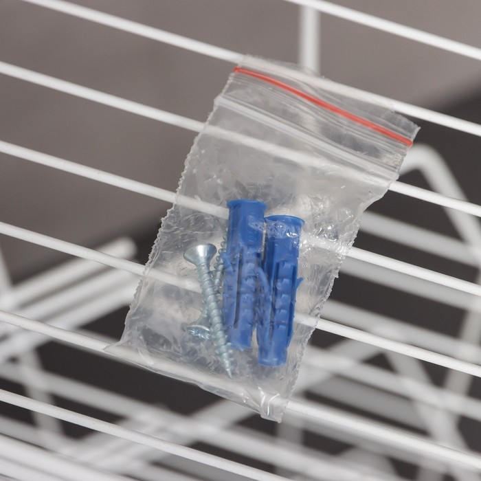 Полка для ванной угловая 4-х ярусная, 20,5&times;20,5&times;71 см, цвет белый