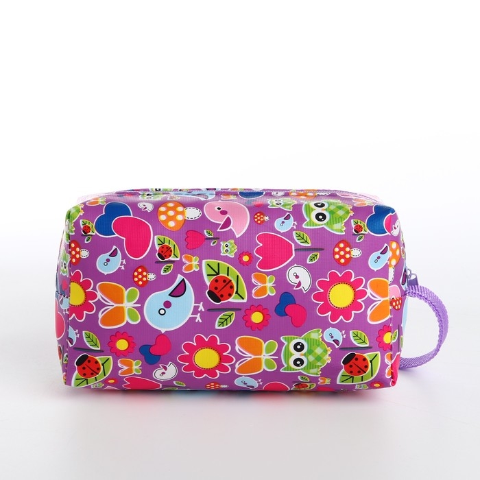Косметичка на молнии, цвет фиолетовый/разноцветный