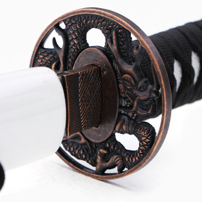 Сувенирное оружие &laquo;Катана Иайта&raquo; 103 см, белые ножны с синим драконом