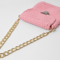 Цепочка для сумки, с карабинами, металлическая, плоская, 29 &times; 19 мм, 60 см, цвет золотой