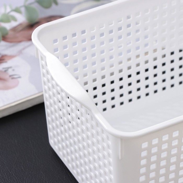 Корзина для хранения&laquo;Лофт&raquo;, 5,3 л, 29,5&times;18,5&times;14,5 см, цвет белый