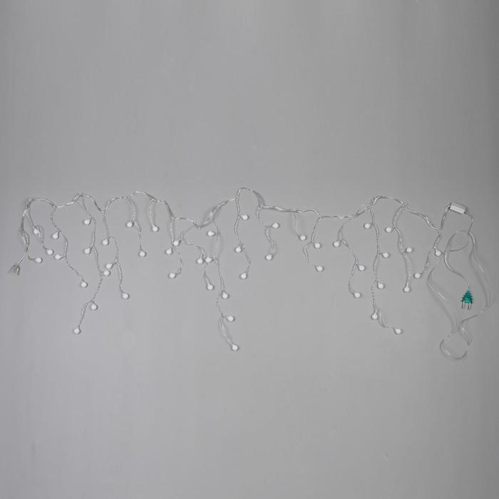 Гирлянда &laquo;Бахрома&raquo; 1.8 &times; 0.5 м с насадками &laquo;Шарики&raquo;, IP20, прозрачная нить, 48 LED, свечение мульти (RG/RB), мигание, 220 В