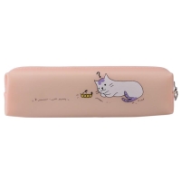 Пенал школьный на молнии силиконовый "Кот", МИКС