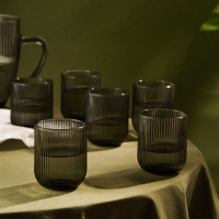 Набор стаканов стеклянный SL Home &laquo;Модерн&raquo;, 260 мл, 7,5&times;9,5 см, цвет графитовый