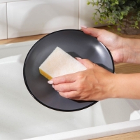 Набор губок для мытья посуды Raccoon &laquo;Ренессанс&raquo;, 4 шт, 9&times;6,5&times;3,5 см, крупнопористый поролон, цвет жёлтый, зелёный