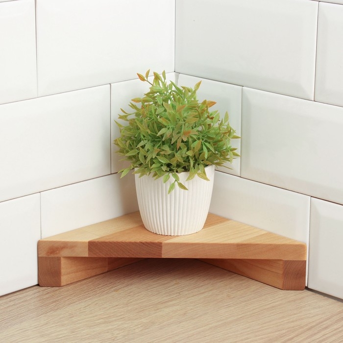 Угловая полка - подставка Adelica, 28&times;20&times;5 см, берёза