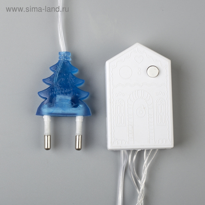 Гирлянда &laquo;Нить&raquo; 5 м, IP20, прозрачная нить, 50 LED, свечение синее, 8 режимов, 220 В