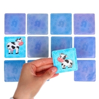 Мемо-игра: развивающие наклейки - присоски многоразовые для игры в ванной &laquo;Мамы и малыши&raquo;, найди пару, 6 пар, 12 стикеров EVA, Крошка Я