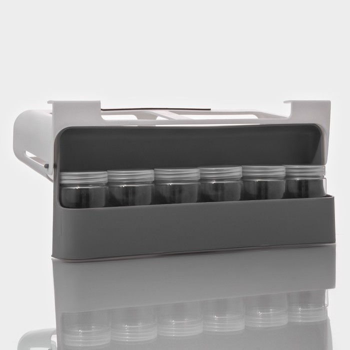 Органайзер подвесной для сыпучих продуктов в комплекте с банками, 6 шт (125 мл), 32&times;13,5&times;9,5 см