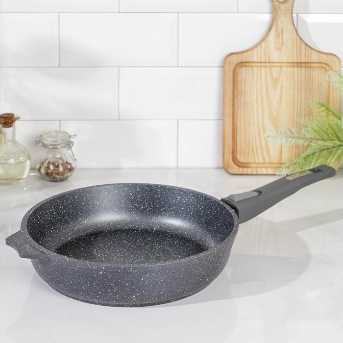 Сковорода &laquo;Гранит&raquo;, d=26 см, съёмная ручка, антипригарное покрытие, цвет серый