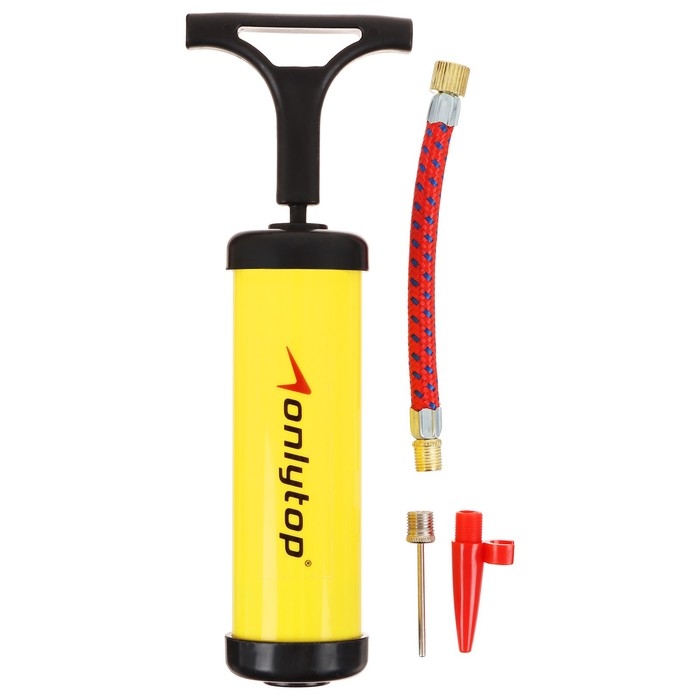 Насос для мячей ONLYTOP, 17 см, 2 насадки, шнур, цвета МИКС Насос для мячей ONLYTOP, 17 см, 2 насадки, шнур, цвета МИКС