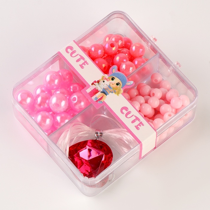 Набор для творчества &laquo;Украшение из бусин&raquo;, цвет розовый