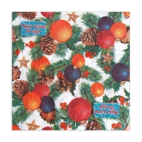 Новый год. Салфетки бумажные New Line Design &laquo;Шишки-шарики&raquo;, 33х33 см, 3 слоя