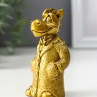 Фигура "Конь в пальто малый" 9х5х4 см, золото